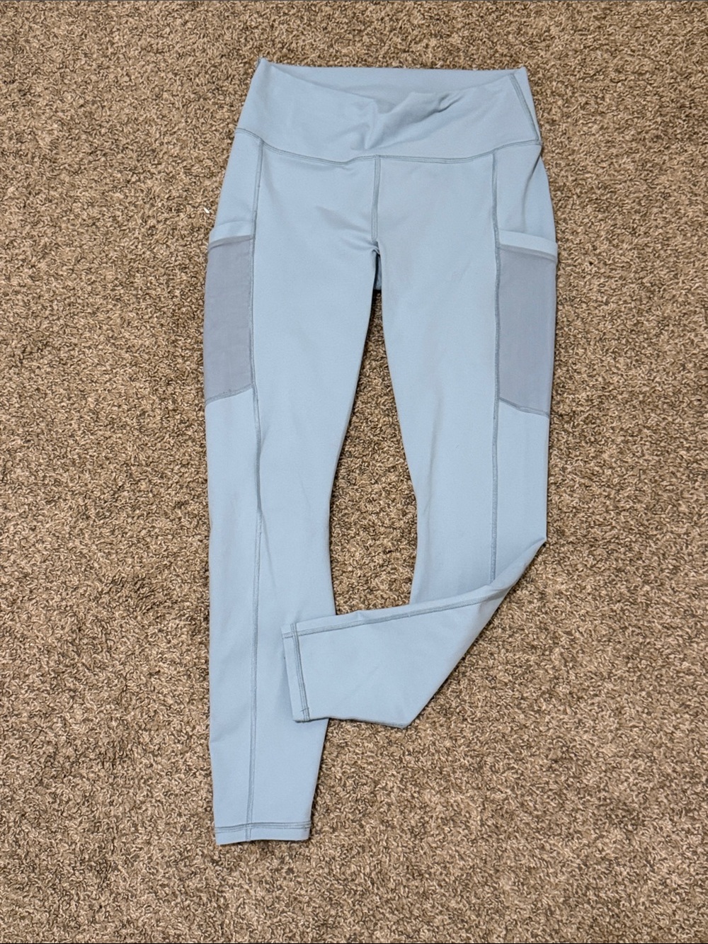 Fabletics Powerhold Pull On Athletic Light Blue High-Waist Pocket Leggings